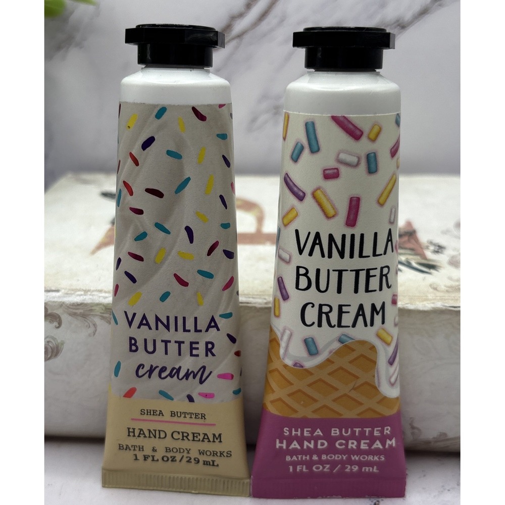 Bath & Body Works Vanilla Buttercream Hand Cream Lot Of 2 Older & New 1oz